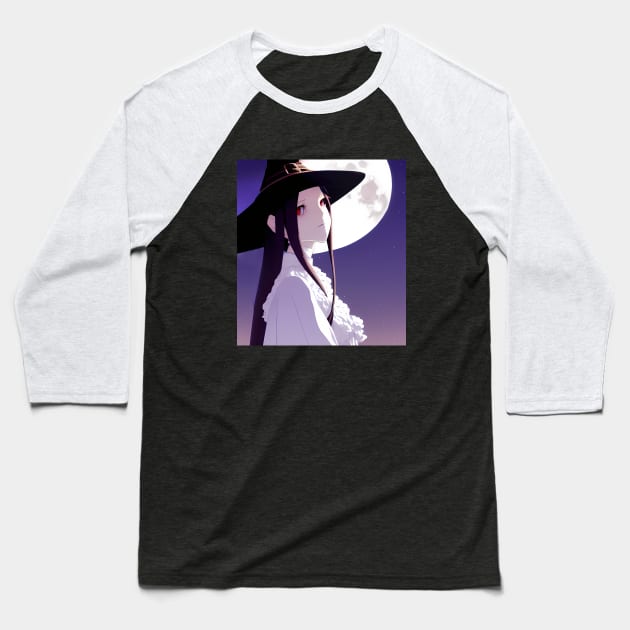 Moonlight Witch Baseball T-Shirt by Manzo Carey